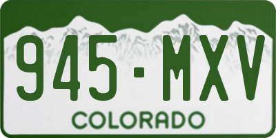 CO license plate 945MXV
