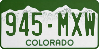 CO license plate 945MXW