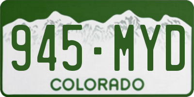 CO license plate 945MYD