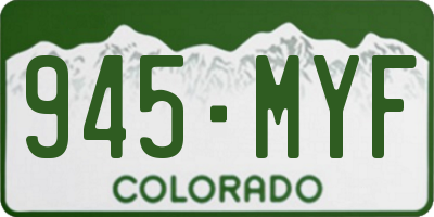 CO license plate 945MYF