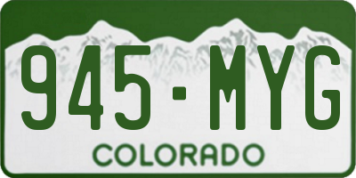 CO license plate 945MYG