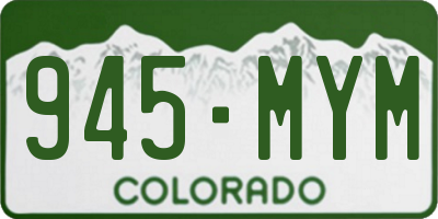 CO license plate 945MYM