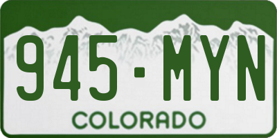 CO license plate 945MYN