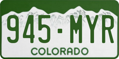 CO license plate 945MYR