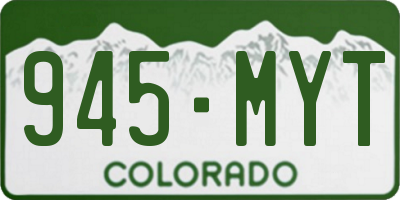 CO license plate 945MYT