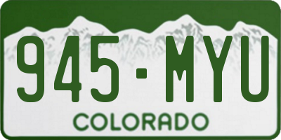 CO license plate 945MYU