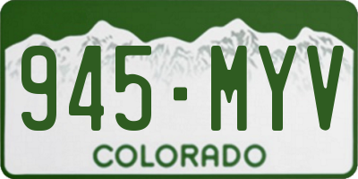 CO license plate 945MYV
