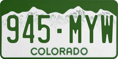 CO license plate 945MYW