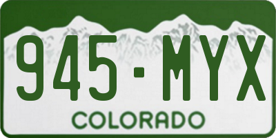 CO license plate 945MYX