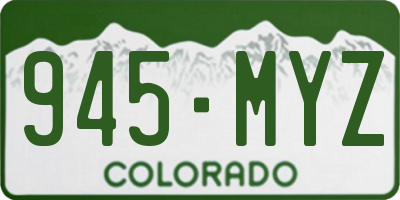 CO license plate 945MYZ