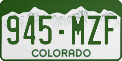 CO license plate 945MZF