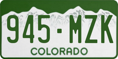 CO license plate 945MZK