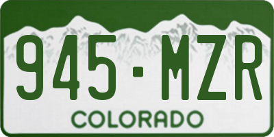 CO license plate 945MZR