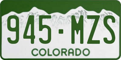 CO license plate 945MZS