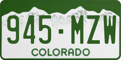 CO license plate 945MZW