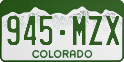 CO license plate 945MZX