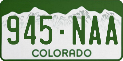CO license plate 945NAA
