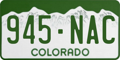 CO license plate 945NAC