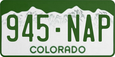 CO license plate 945NAP