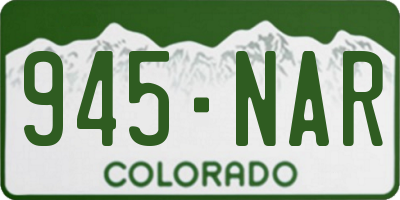 CO license plate 945NAR