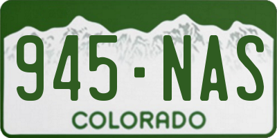 CO license plate 945NAS