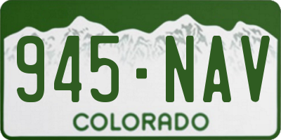 CO license plate 945NAV
