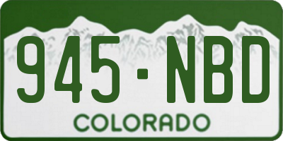 CO license plate 945NBD