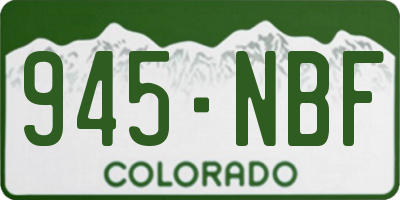 CO license plate 945NBF