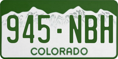 CO license plate 945NBH