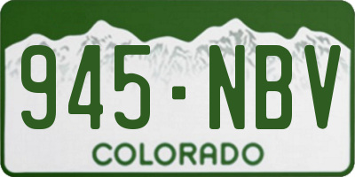 CO license plate 945NBV
