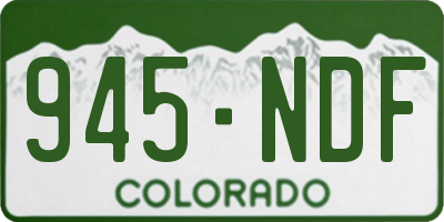 CO license plate 945NDF