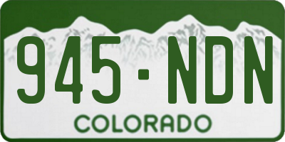CO license plate 945NDN