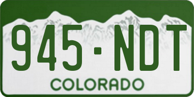 CO license plate 945NDT
