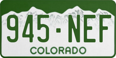 CO license plate 945NEF