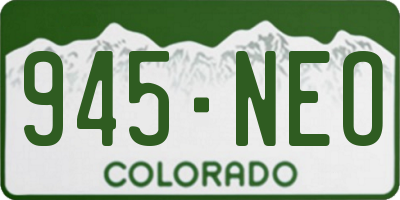 CO license plate 945NEO