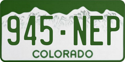 CO license plate 945NEP