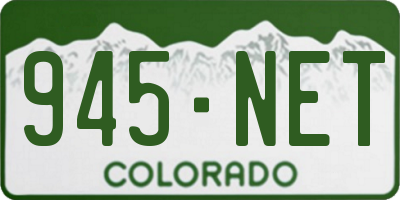 CO license plate 945NET