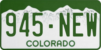 CO license plate 945NEW