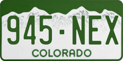 CO license plate 945NEX