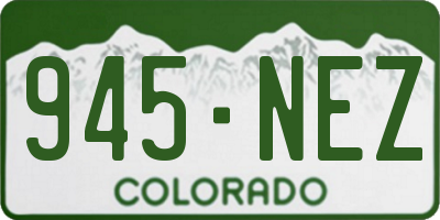 CO license plate 945NEZ