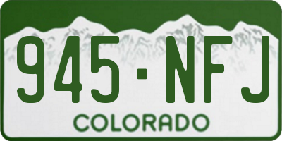 CO license plate 945NFJ