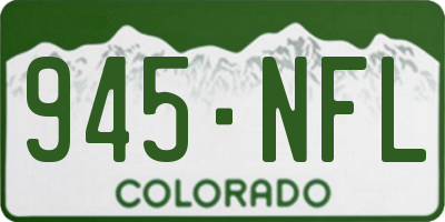 CO license plate 945NFL