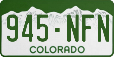CO license plate 945NFN