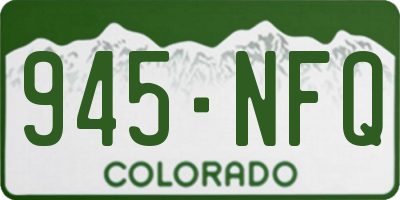 CO license plate 945NFQ
