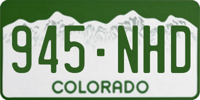 CO license plate 945NHD