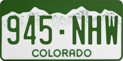 CO license plate 945NHW