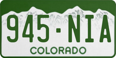 CO license plate 945NIA