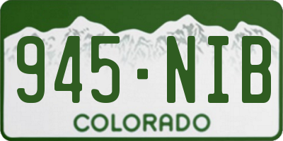 CO license plate 945NIB