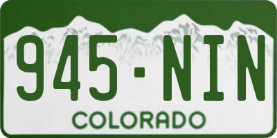 CO license plate 945NIN