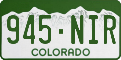 CO license plate 945NIR
